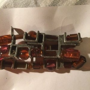 Anne-Marie Chagnon AMC Glass Bead & Pewter Bracelet